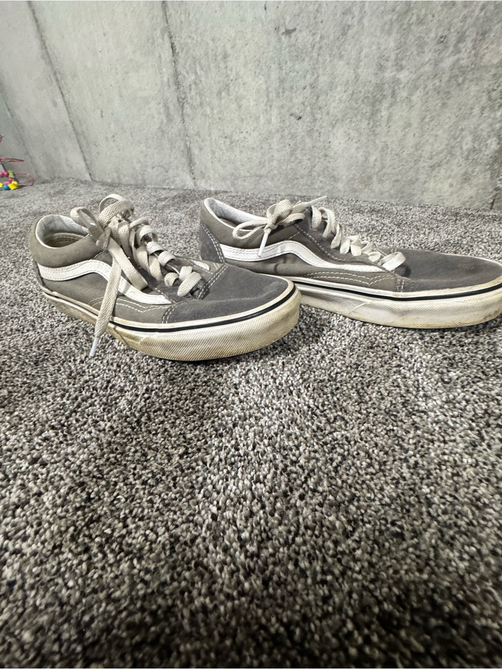 Vans Old Skool Gray and White Low Top Sneakers